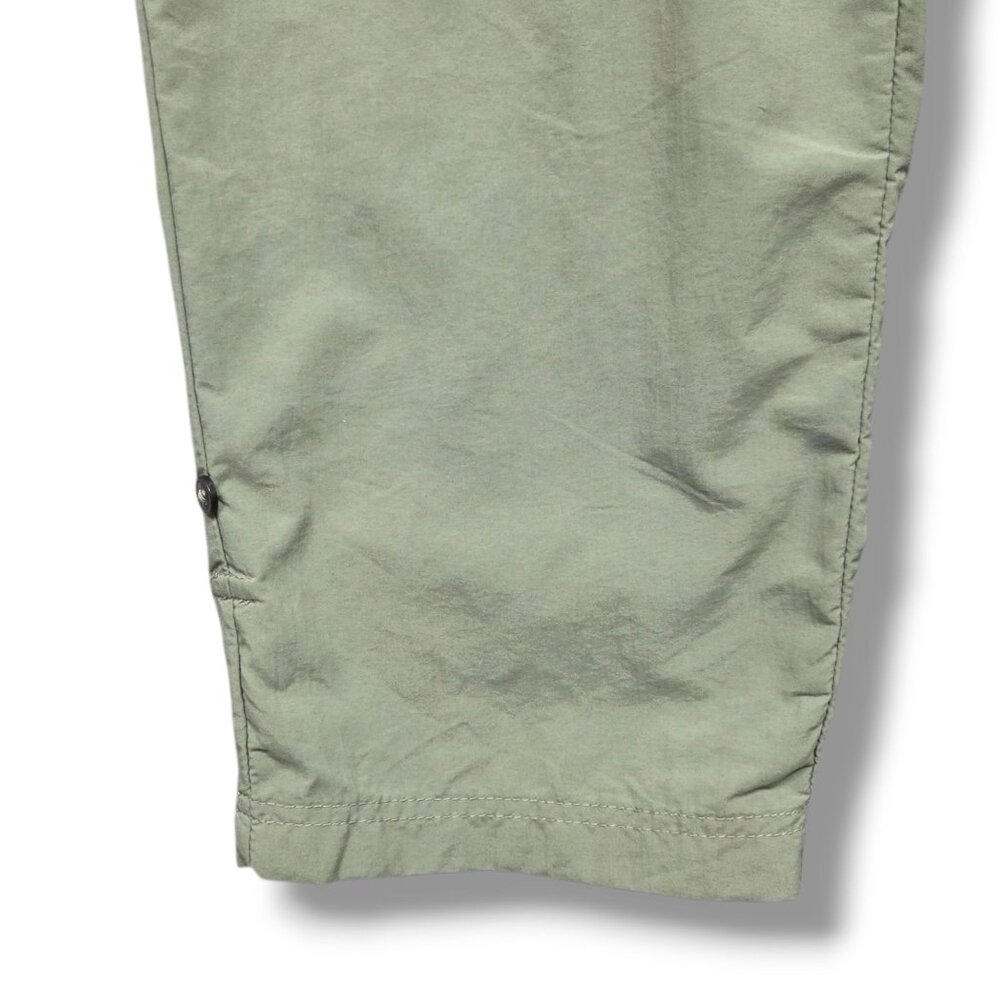 Columbia Windbreaker Cargo Pants Womens Large Cropped Hiking Green - Picture 6 of 12